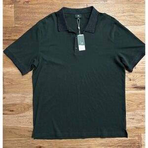 NWT AG Adriano Goldschmied Green Label Polo Shirt Green Blue Golf Preppy XL